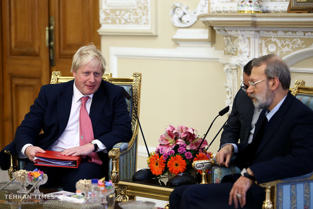 Iran's Larijani meets Boris Johnson