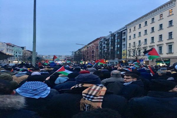 Protesters rally in Berlin over Trump Al-Quds decision