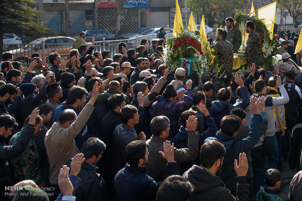 Funeral procession of Iranian martyr in Karaj