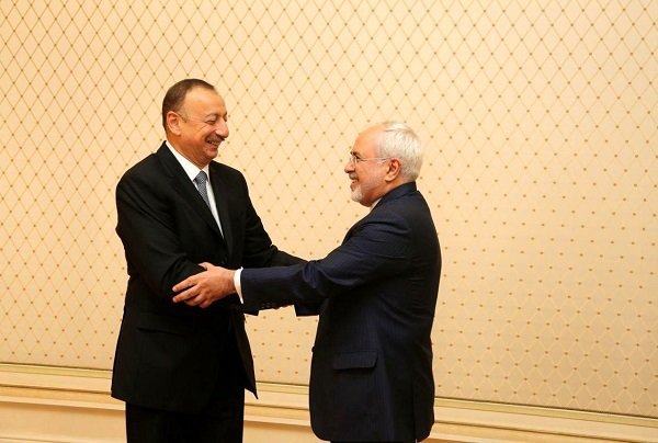 FM Zarif meets Azeri Pres. Aliyev in Baku