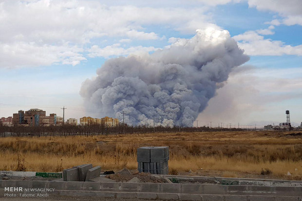 Fire outbreak at Mighan Wetland