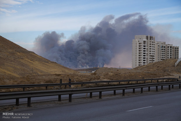 Fire outbreak at Mighan Wetland