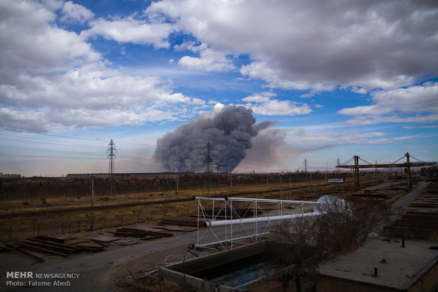 Fire outbreak at Mighan Wetland