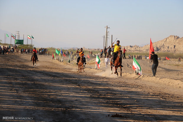 Horse racing competition in Minab