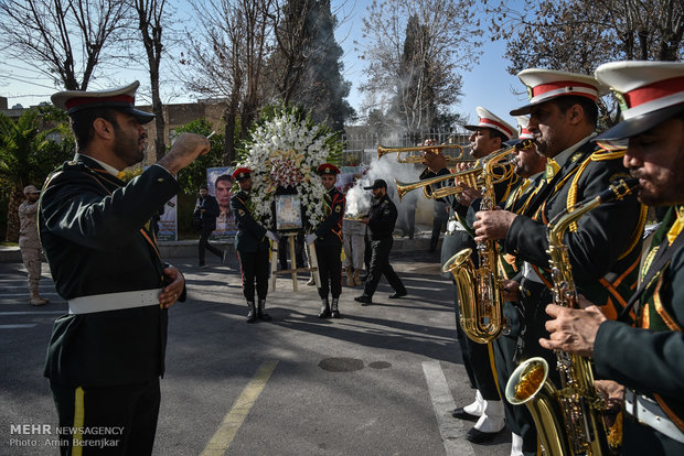 تشییع پیکر سرهنگ شهید مرزبانی رسول طالبی در شیراز