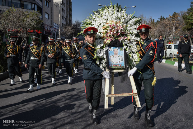 تشییع پیکر سرهنگ شهید مرزبانی رسول طالبی در شیراز