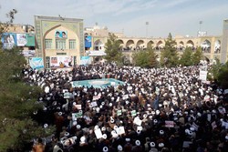 تجمع اعتراضی حوزویان در محکومیت اهانت به مقدسات برگزار شد