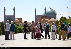 People visit Imam Square, a UNESCO World Heritage in Isfahan, central Iran