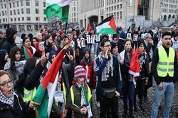 برسلز میں اسرائیل کے خلاف سیکڑوں  افراد کا مظاہرہ