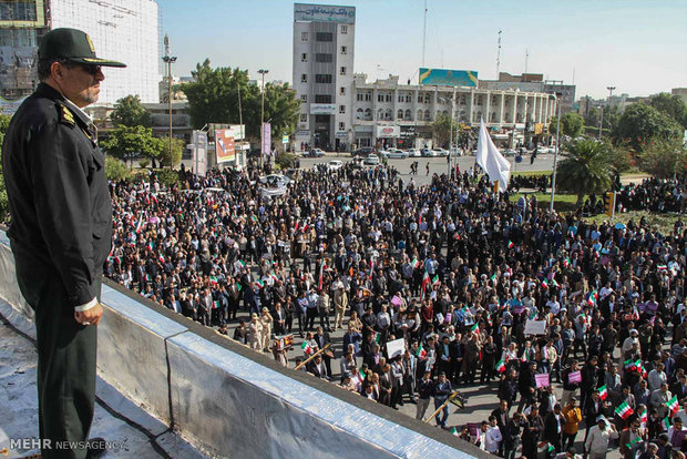 تظاهرات الشعب الايراني لإدانة اعمال الشغب في مختلف المدن الايرنية