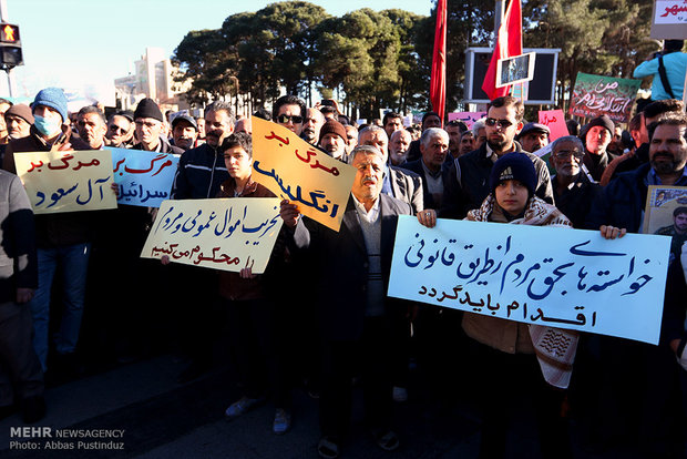 مراسم تشییع شهید سجاد شاه‌سنایی در نجف آباد اصفهان