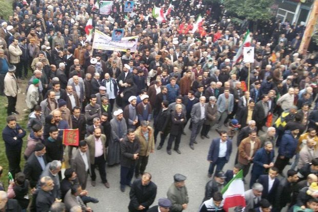 راهپیمایی پرشور در محکومیت ناآرامی های اخیر در بهشهر برگزار شد