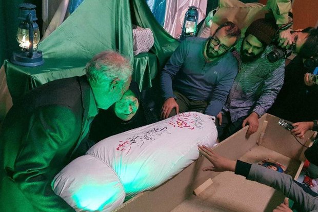 تشییع پیکر شهید تازه تفحص شده حجت‌الله خانلرخانی در شاهرود