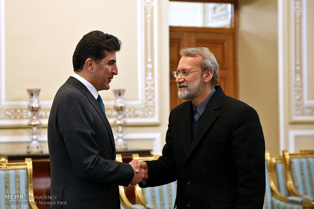 لقاء لاريجاني مع رئيس وزراء اقليم كردستان