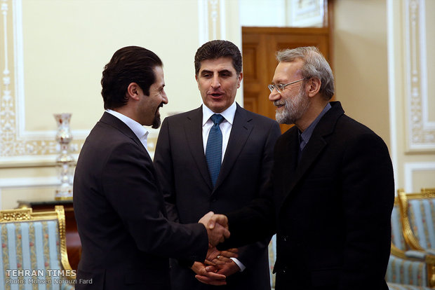 Larijani meets KRG prime minister in Tehran 