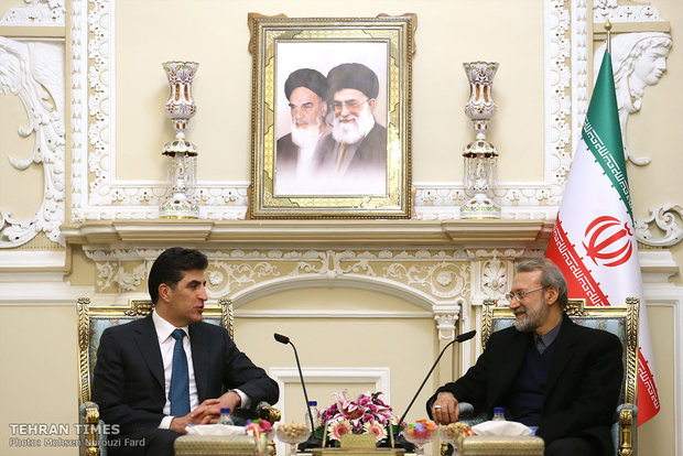 Larijani meets KRG prime minister in Tehran 