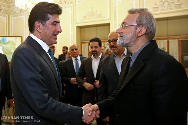 Larijani meets KRG prime minister in Tehran 