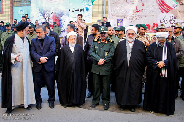 مراسم تشییع پیکر مطهر جانباز شهید حبیب حمزه ای در گرگان