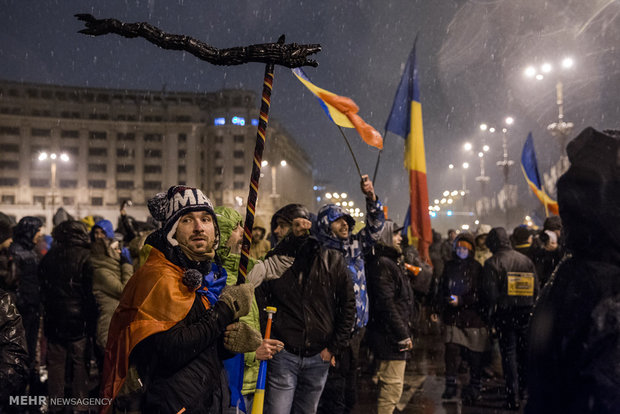 رومانیہ میں کرپشن کے خلاف مظاہرہ