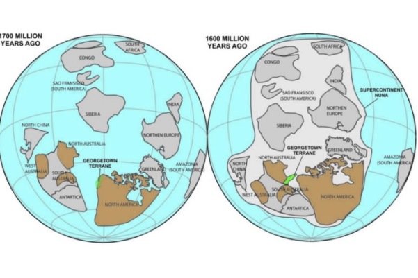 ۱.۷ میلیارد سال قبل آمریکای شمالی به استرالیا چسبیده بود
