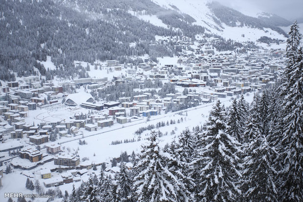 بارش سنگین برف در داووس سوئیس‎
