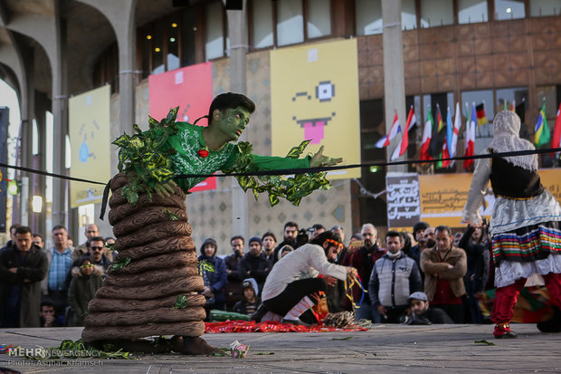 Street performances of Fajr Theater Festival