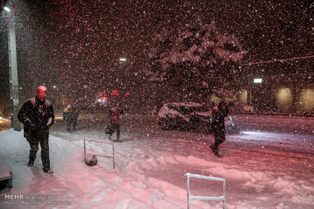 Snowfall and freeze in Karaj