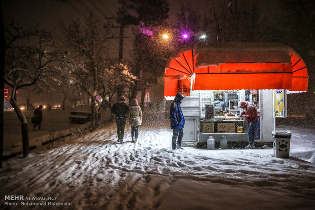 Snowfall and freeze in Karaj