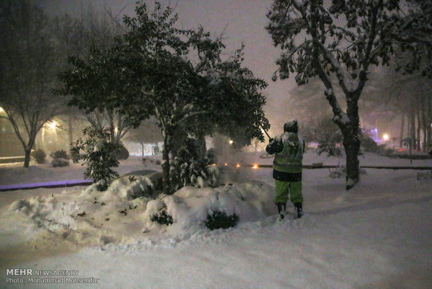 Snowfall and freeze in Karaj