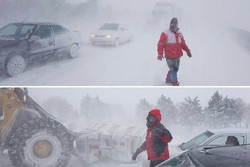 فیلم امدادرسانی به افراد گرفتار در برف و کولاک در جاده های قزوین