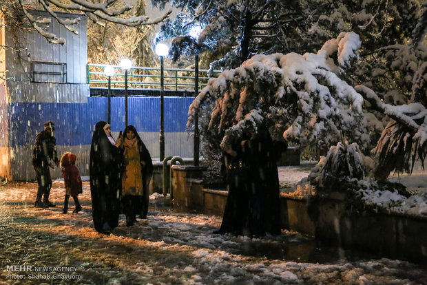إستمرار هطول الثلج بالعاصمة طهران
