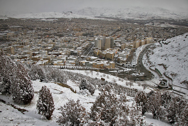 بارش برف در سنندج