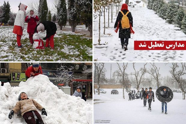 بارش برف و برودت هوا شماری از مدارس کردستان را تعطیل کرد