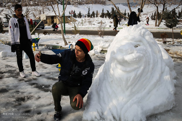 Snowman festival in Tehran