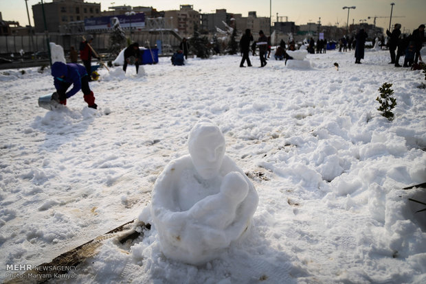 Snowman festival in Tehran