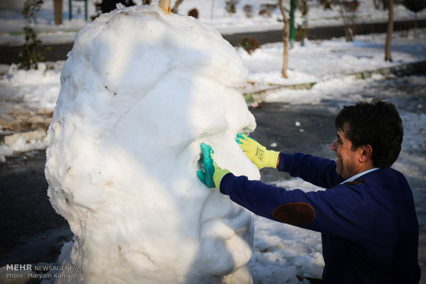 Snowman festival in Tehran