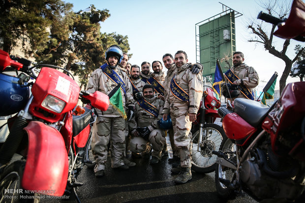 Armed Forces motorcyclists mark Islamic Revolution anniversary 