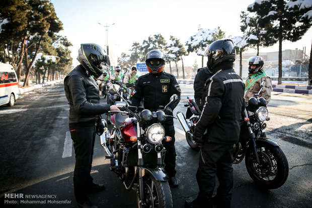 Armed Forces motorcyclists mark Islamic Revolution anniversary 