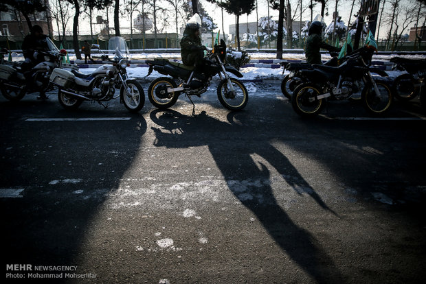 Armed Forces motorcyclists mark Islamic Revolution anniversary 