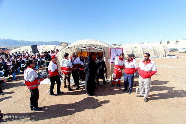 مانور امداد و نجات زلزله در روستای شکراب بیرجند