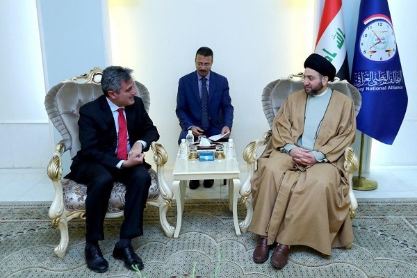 دیدار «سید عمار حکیم» با سفیر ایتالیا در عراق