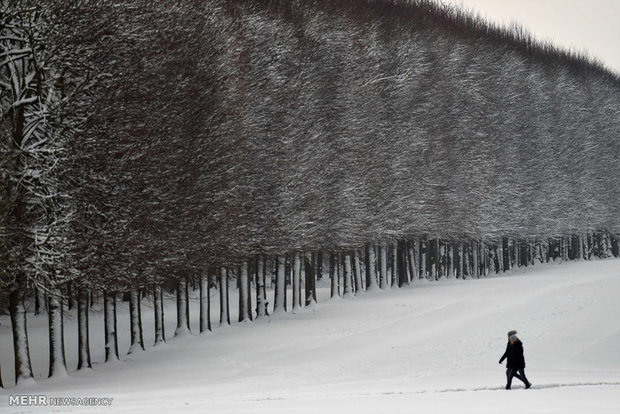 بارش سنگین برف در پاریس