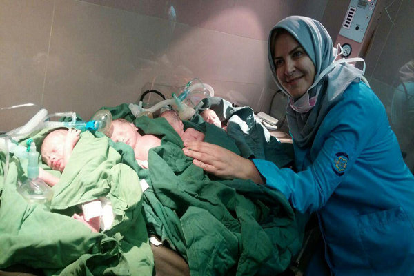 بیمارستان بقیه الله برای اولین بار میزبان چهارقلوها شد