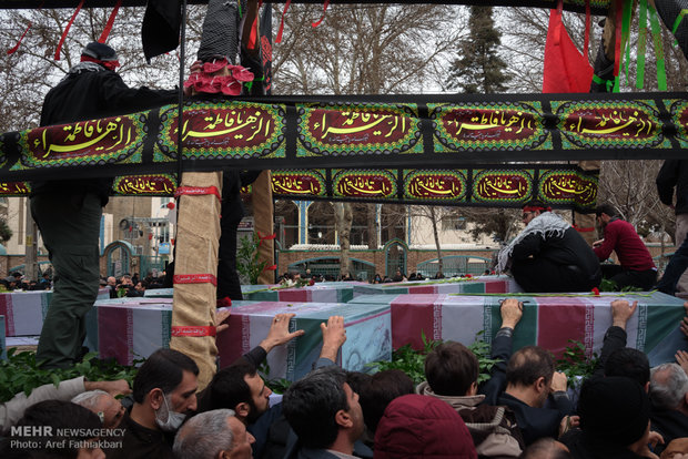 تشییع پیکر 9 شهید گمنام دوران دفاع مقدس