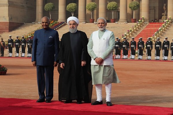 Pres. Rouhani officially welcomed by Indian counterpart, PM