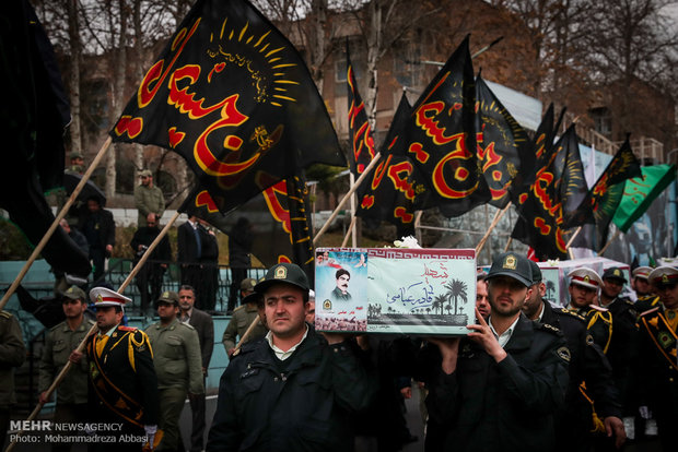 آئین تشییع 14 شهید تازه تفحص شده نیروی انتظامی