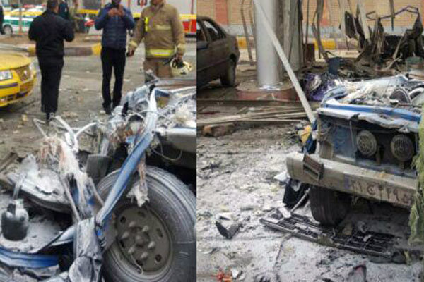 انفجار یک خودرو در جایگاه گاز در جاده قدیم کرج/۳ خودرو آسیب دید