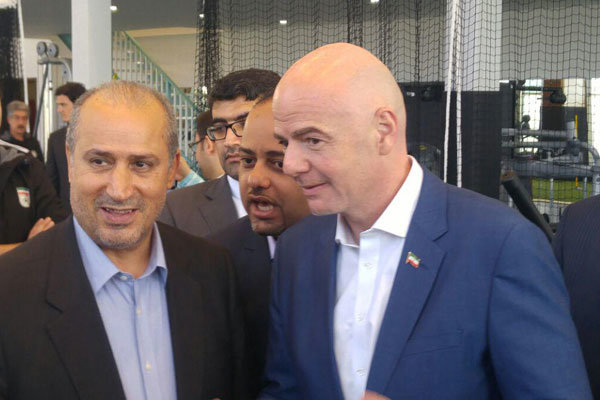 تشکر رئیس فیفا از رئیس فدراسیون فوتبال ایران
