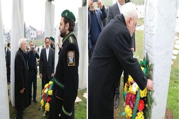 ظریف به شهدای بوسنی و هرزگوین ادای احترام کرد