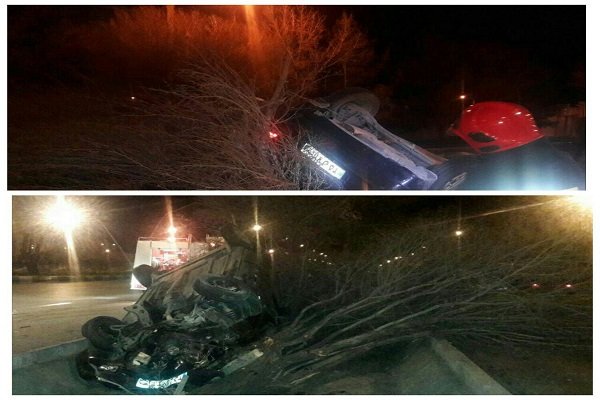 واژگونی خودرو در شهر کرمان باعث مصدومیت ۳ نفر شد